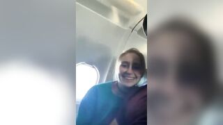 Slutty Wife gives Blowjob on the plane