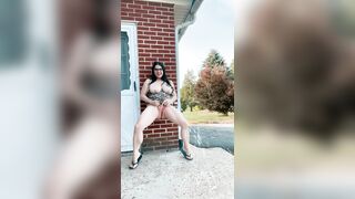 Pee and Squirt: Flashing my huge tits and spraying pee all over outside ???? #2