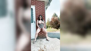 Pee and Squirt: Flashing my huge tits and spraying pee all over outside ???? #5