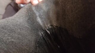 Squirting: Soaking her leggings with squirt #5